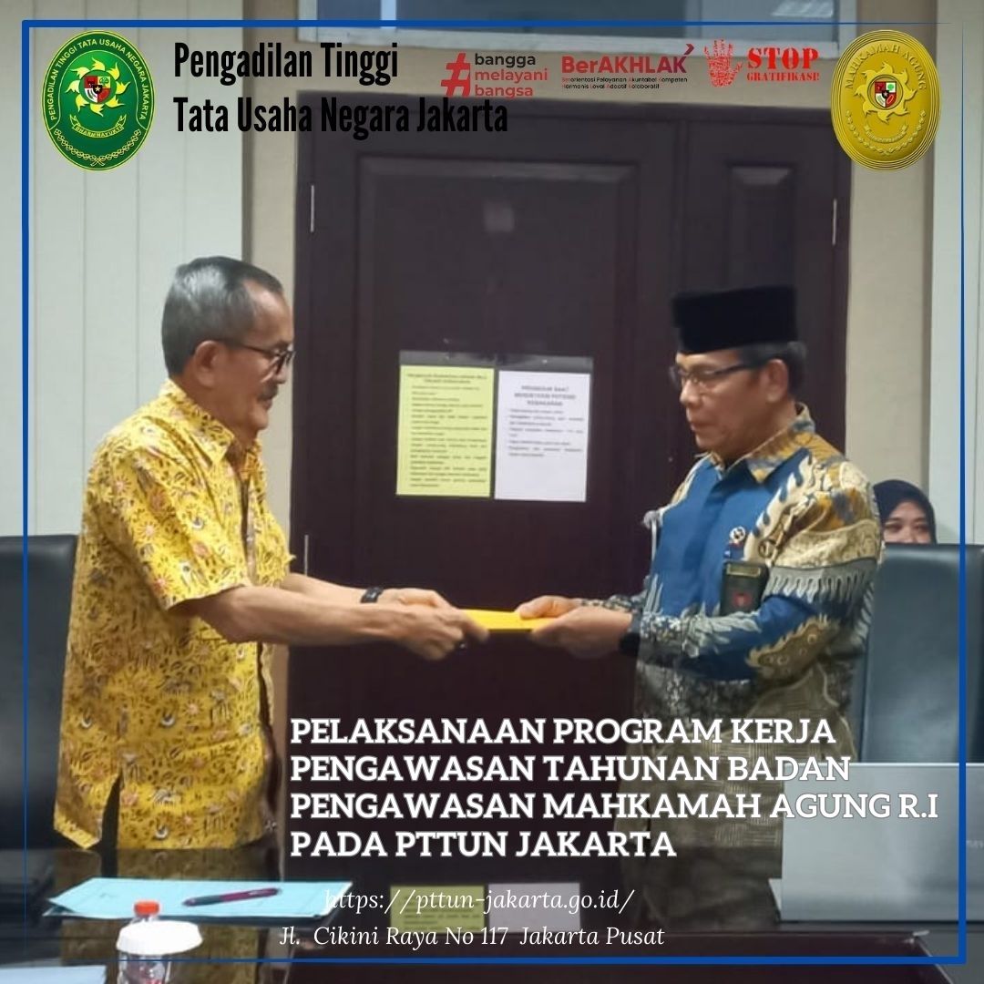 Pelaksanaan Program Kerja Pengawasan Tahunan Badan Pengawasan Mahkamah Agung Republik Indonesia