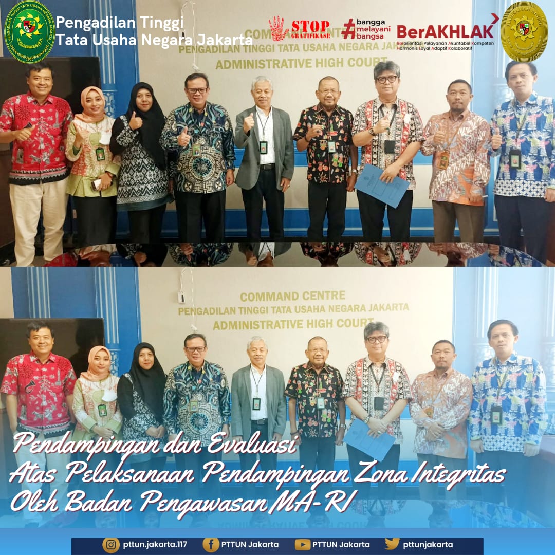 Pendampingan dan Evaluasi atas Pelaksanaan Pendampingan Zona Integritas oleh Badan Pengawas Mahkamah Agung RI