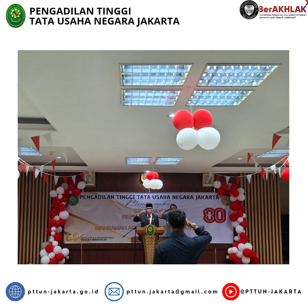 PTTUN Jakarta Peringati HUT Mahkamah Agung RI ke-80 dengan Penuh Semangat